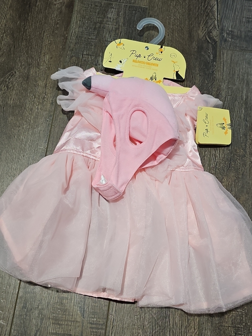 Pup Crew Halloween Dog Pink Flamingo Costume Size Large New With Tags